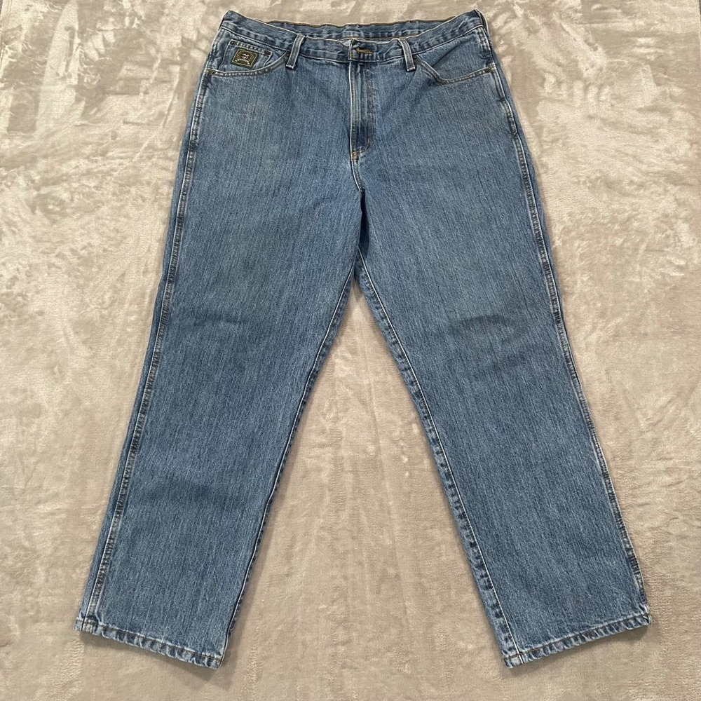 Cinch Jeans Mens 36x30 Blue Denim Cowboy Western Rodeo Straight Green Label
